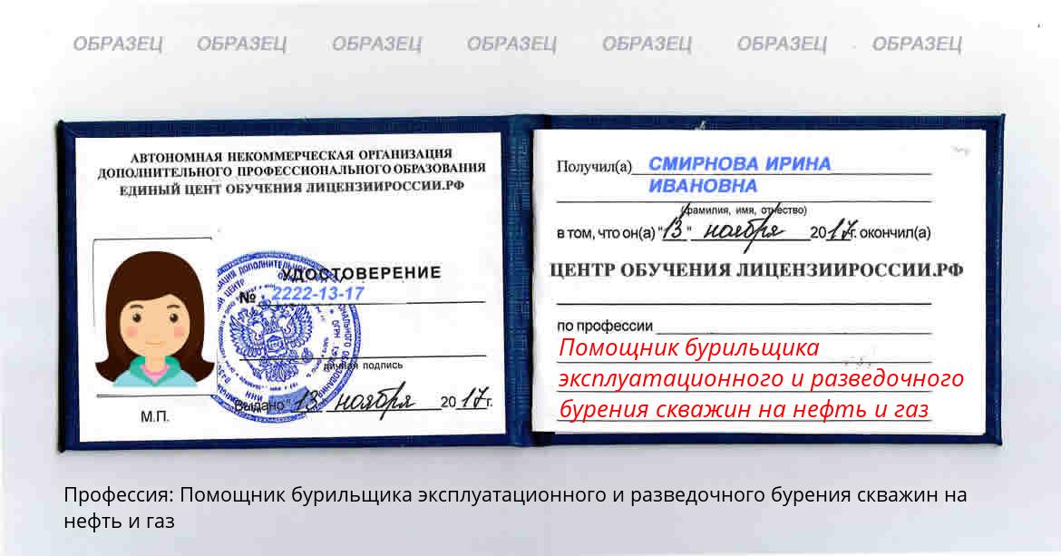 Помощник бурильщика эксплуатационного и разведочного бурения скважин на нефть и газ Новомичуринск